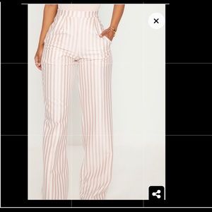 Shape White Striped Wide Leg Pants